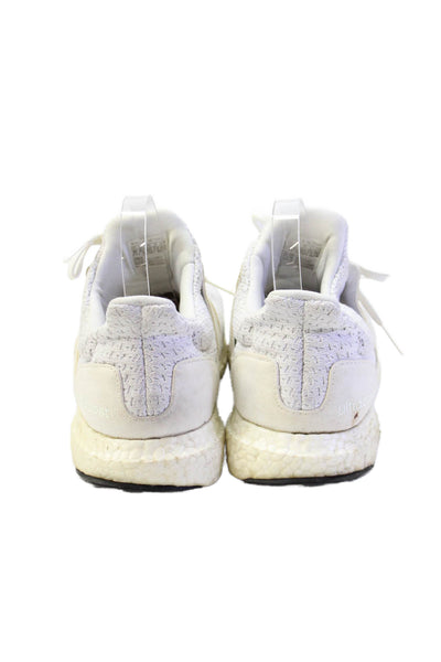 Adidas Mens Lace Up Knit Ultra Boost Running Sneakers White Size 10