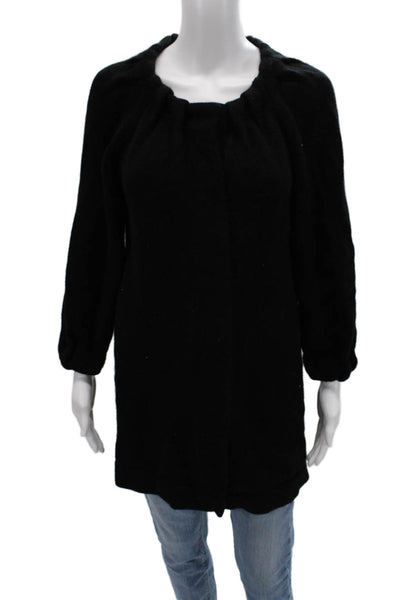 Vince Women Pullover Black Cashmere Blend 3/4 Sleeve Round Neck Size M