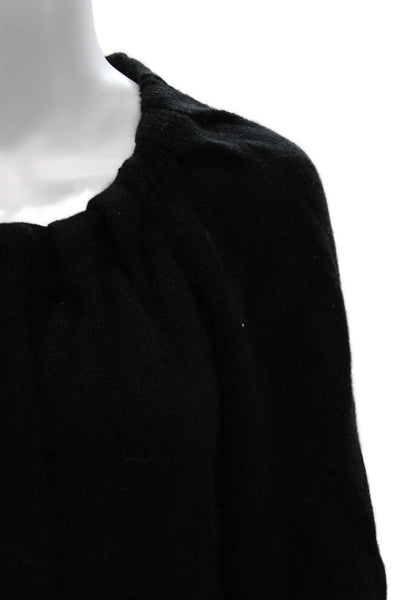 Vince Women Pullover Black Cashmere Blend 3/4 Sleeve Round Neck Size M