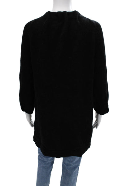 Vince Women Pullover Black Cashmere Blend 3/4 Sleeve Round Neck Size M