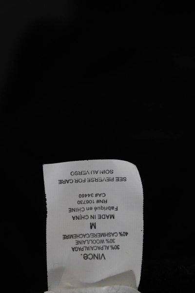 Vince Women Pullover Black Cashmere Blend 3/4 Sleeve Round Neck Size M