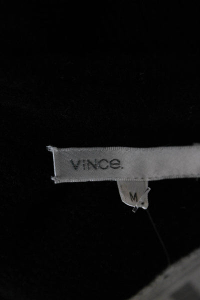Vince Women Pullover Black Cashmere Blend 3/4 Sleeve Round Neck Size M