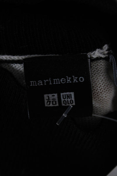 Marimekko For Uniqlo Women Beige Geometric Turtleneck Pullover Sweater Size 2XS