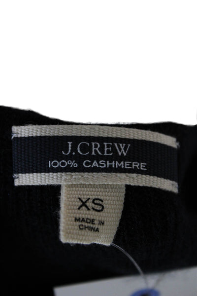 J Crew Women Cardigan Dark Blue 100% Cashmere V Neck Button Long Sleeve Size XS