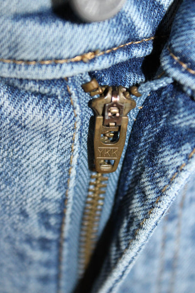 La Vie Women Cropped Flared 90s Blue Jeans Mid Rise Inseam 27 Size 25