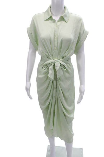 Steve Madden Women Shirt Dress Green Short Sleeve Knee Length Size 0