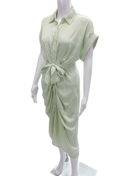 Steve Madden Women Shirt Dress Green Short Sleeve Knee Length Size 0