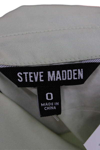 Steve Madden Women Shirt Dress Green Short Sleeve Knee Length Size 0