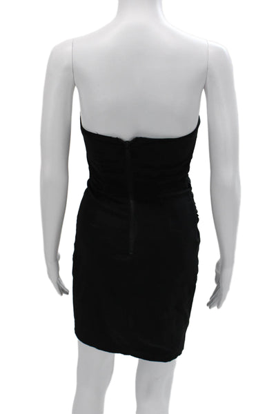 Alice + Olivia Womens Bodycon Mini Black Dress Sleeveless Zip Polyester Size 0