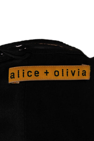 Alice + Olivia Womens Bodycon Mini Black Dress Sleeveless Zip Polyester Size 0