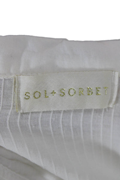 Sol + Sorbet Womens Shirt Dress White Cotton Size One Size