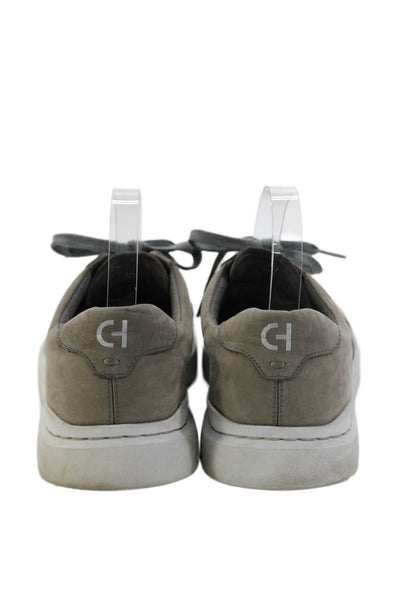 Cole Haan Mens Leather Low Top Sneakers Gray Size 10M