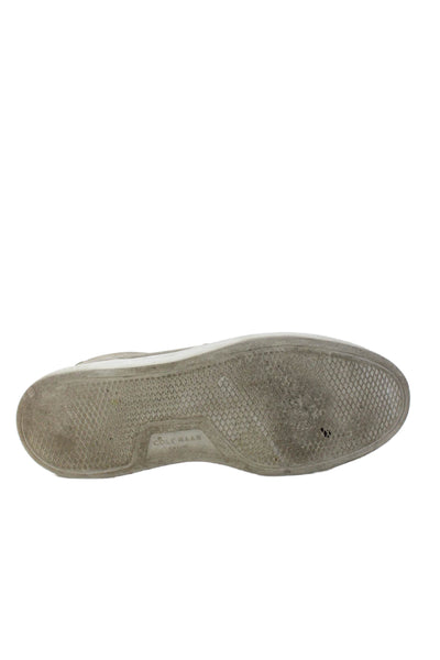 Cole Haan Mens Leather Low Top Sneakers Gray Size 10M