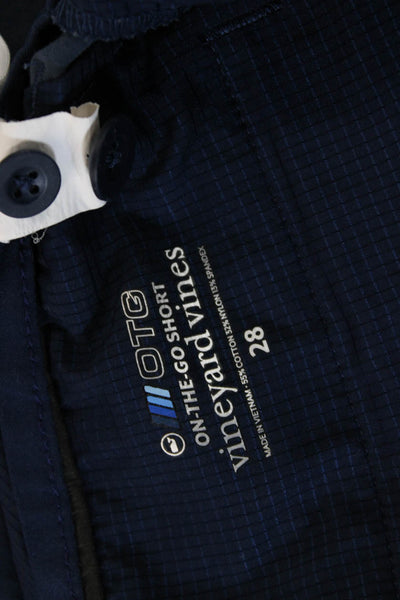 Vineyard Vines Mens Chino Shorts Dark Blue Beach Solid Button Size 28