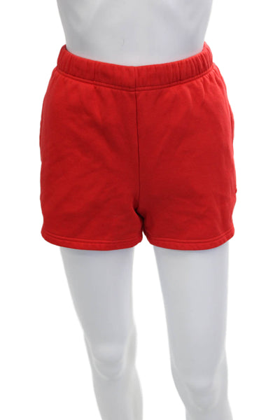 Skims Unisex Sweat Shorts Red 100% Cotton Size S