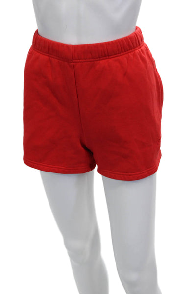 Skims Unisex Sweat Shorts Red 100% Cotton Size S