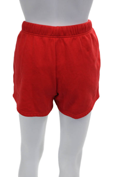 Skims Unisex Sweat Shorts Red 100% Cotton Size S