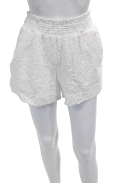 Faherty Unisex Sweat Shorts White Organic Cotton Beach Size S