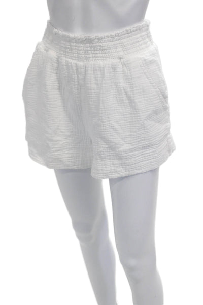 Faherty Unisex Sweat Shorts White Organic Cotton Beach Size S