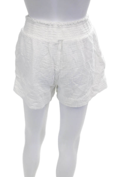 Faherty Unisex Sweat Shorts White Organic Cotton Beach Size S