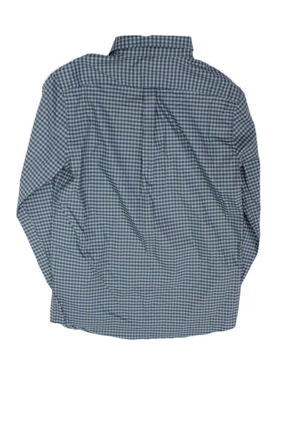 Vineyard Vines Boys Button Front Collared Gingham Shirt Blue Size 18