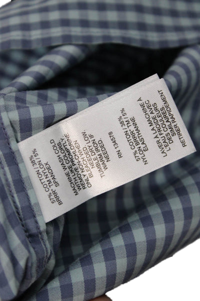 Vineyard Vines Boys Button Front Collared Gingham Shirt Blue Size 18