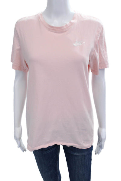 Nike Womens Basic Pink Cotton Short Sleeve T-Shirt Size S