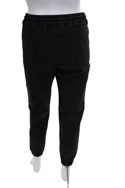 Zara Unisex Ankle Jogger Pants Black Drawstring Lyocell Cotton Size XS
