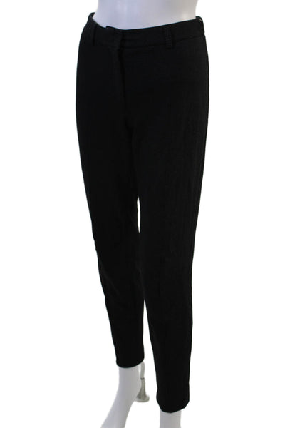Akris Womens Ankle Dress Pants Black Polka Dot Viscose Hook Eye Size 4