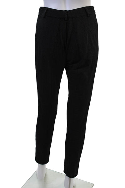 Akris Womens Ankle Dress Pants Black Polka Dot Viscose Hook Eye Size 4