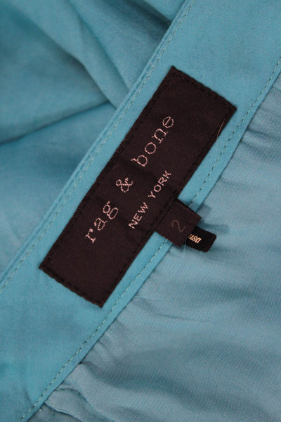 Rag & Bone Womens Dress Pants Blue Polyester Charmeuse Bohemian Size 2