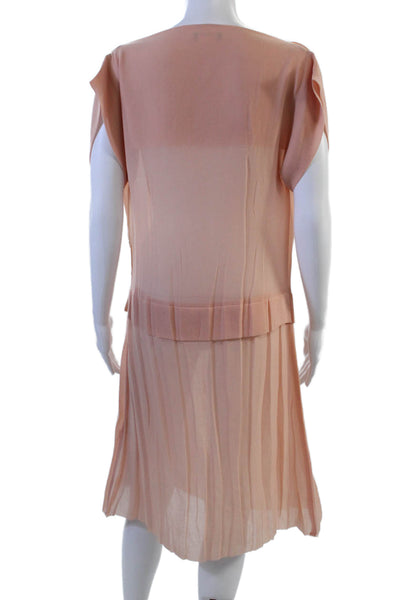 Crea Concept Women Shift Dress Pink Mid-Calf Hook & Eye Polyester Size S