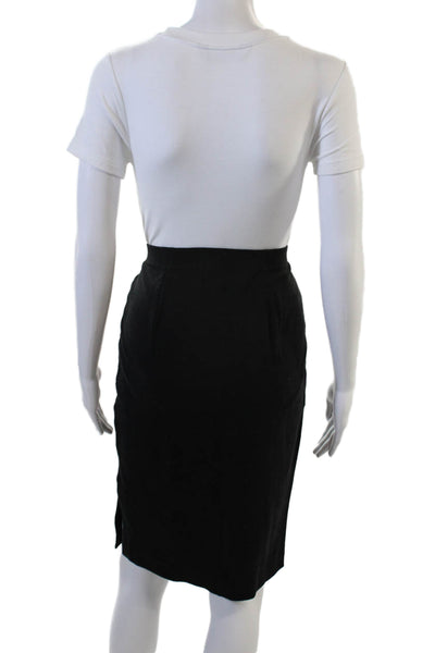 Eileen Fisher Womens Straight Pencil Skirt Black Tencel Petite Size XS