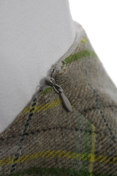 Odille Anthropologie Women A-Line Plaid Wool Knee-Length Skirt Gray Size 2