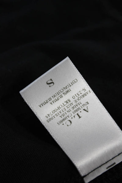 ALC Womens Black Supima Cotton Crew Neck Short Sleeve T-Shirt Designer Size S