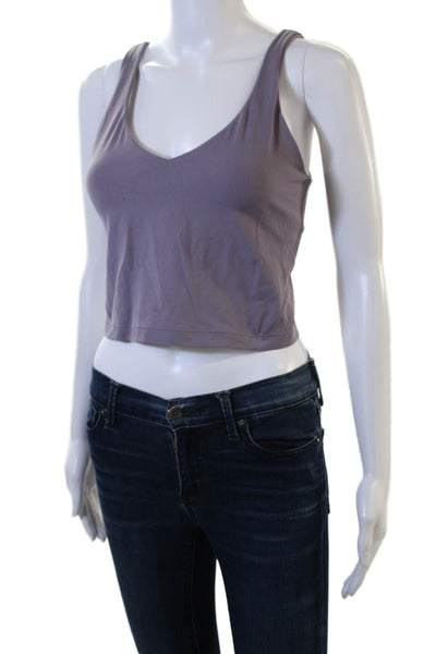 Lululemon Womens Purple Cropped V-Neck Nylon Tank Sleeveless Size XS