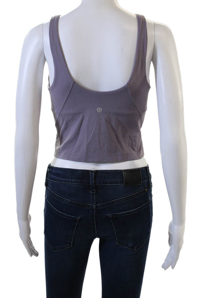 Lululemon Womens Purple Cropped V-Neck Nylon Tank Sleeveless Size XS