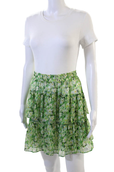 Lavender Brown Women Mini Blouson Floral Green Polyester Set Size S