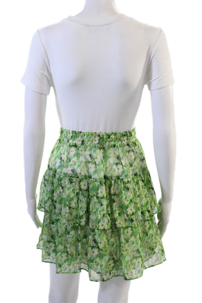 Lavender Brown Women Mini Blouson Floral Green Polyester Set Size S