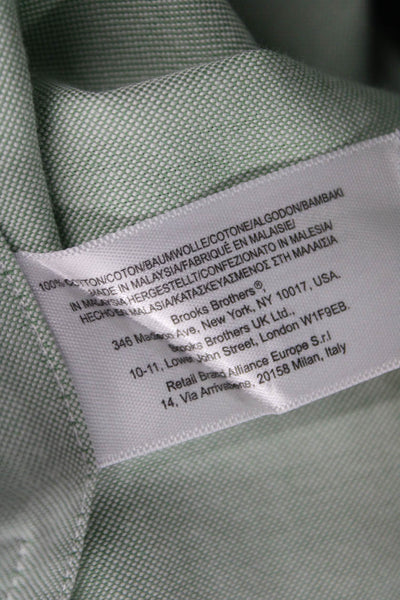 Brooks Brothers Mens Button-Down Collared Long Sleeve Solid Cotton Shirt Size L