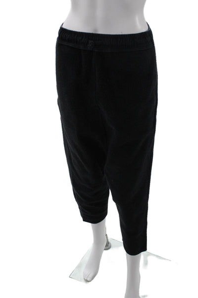 Oak Unisex Cropped Sweatpants Black 100% Cotton Drawstring Fall Size XS