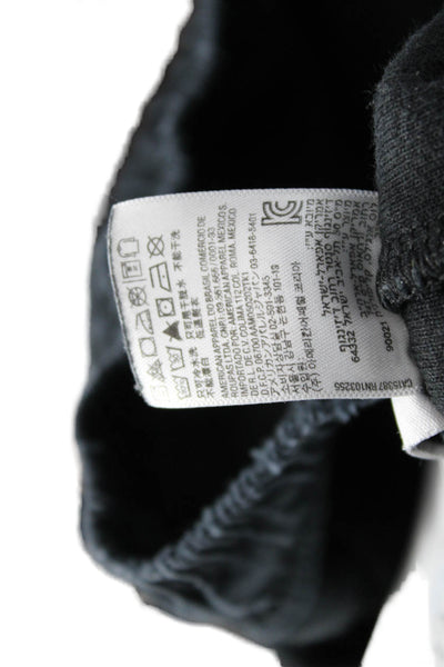 Oak Unisex Cropped Sweatpants Black 100% Cotton Drawstring Fall Size XS