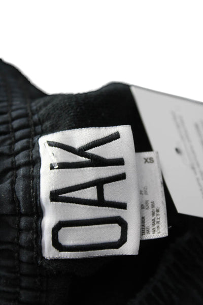 Oak Unisex Cropped Sweatpants Black 100% Cotton Drawstring Fall Size XS
