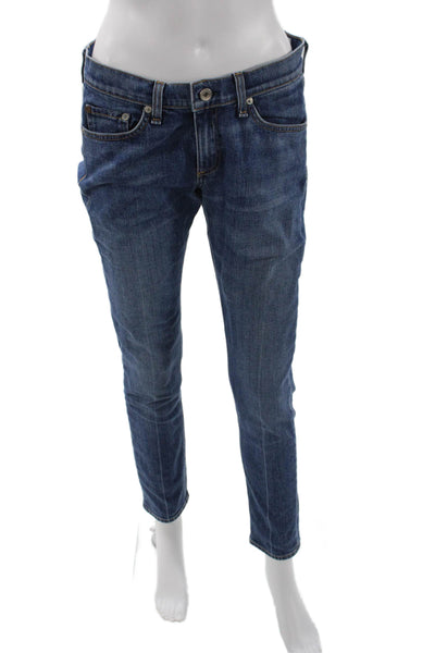 Rag & Bone Womens Skinny Ankle Jeans Dark Blue Size 28