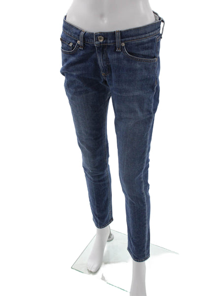 Rag & Bone Womens Skinny Ankle Jeans Dark Blue Size 28