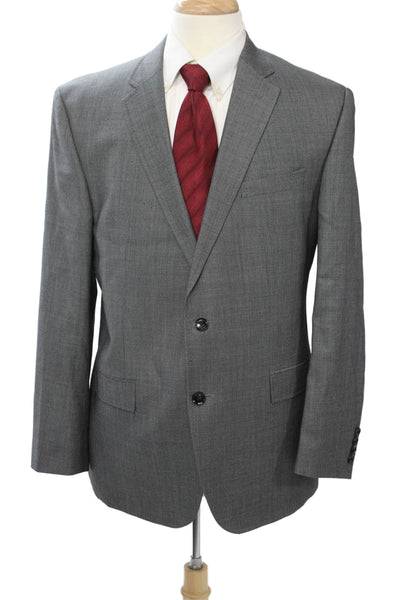 Ted Baker London Mens 2 Piece Gray Wool Geometric Suit Jacket Button Size 44
