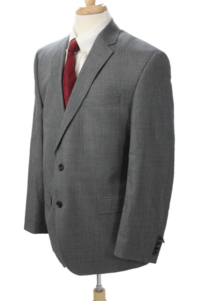 Ted Baker London Mens 2 Piece Gray Wool Geometric Suit Jacket Button Size 44
