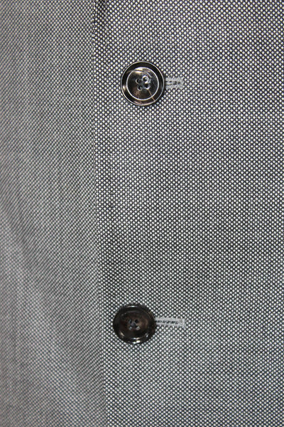Ted Baker London Mens 2 Piece Gray Wool Geometric Suit Jacket Button Size 44