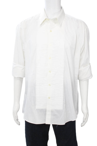 Bill Blass Men Point Collar White Dress Shirt Big Tall Size 17.5