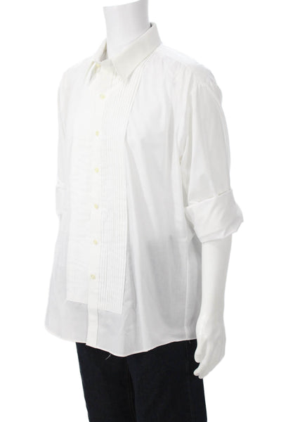 Bill Blass Men Point Collar White Dress Shirt Big Tall Size 17.5